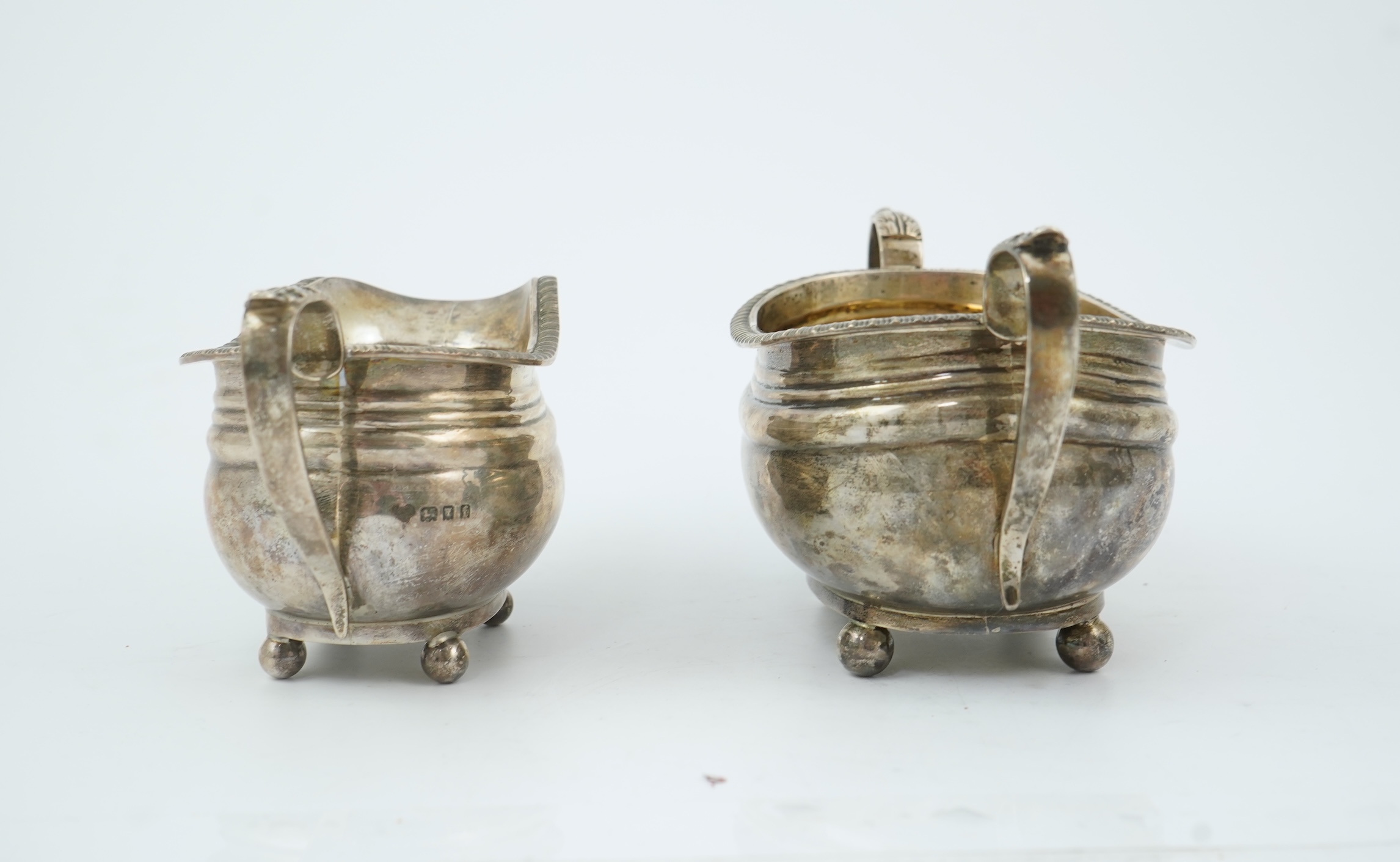 A George V silver four piece tea set, by The Goldsmiths & Silversmiths Co Ltd